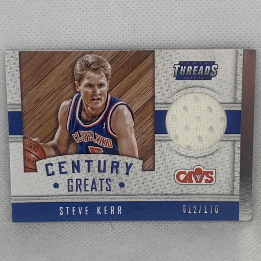 2016-17 Panini Threads Century Greats #27 Steve Kerr Cavs Jersey 012/170 (003)